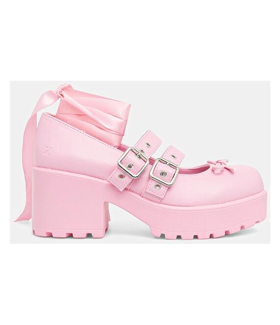 Γοβάκια Koi Footwear Miyako Lace Up Ballet Shoes χρώμα: ροζ, ND41