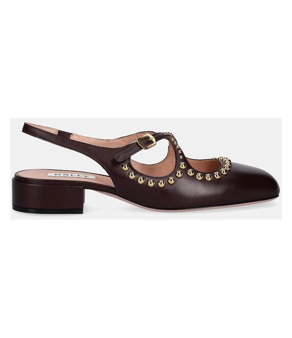 Δερμάτινες γόβες Bally χρώμα: καφέ, WP3005