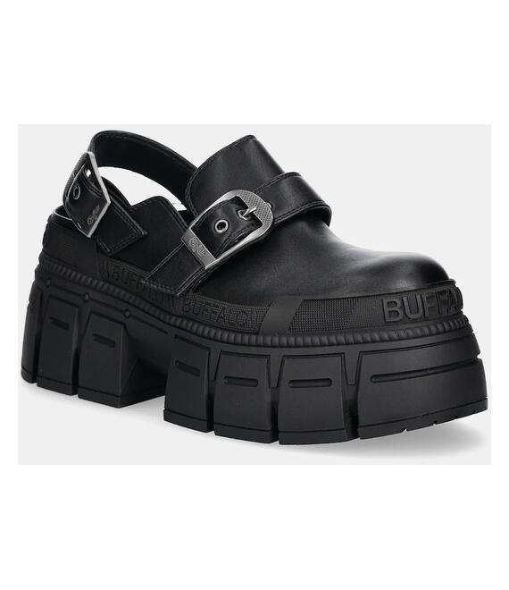 Μοκασίνια Buffalo Gospher Clog Snd χρώμα: μαύρο, 1624085-BLK