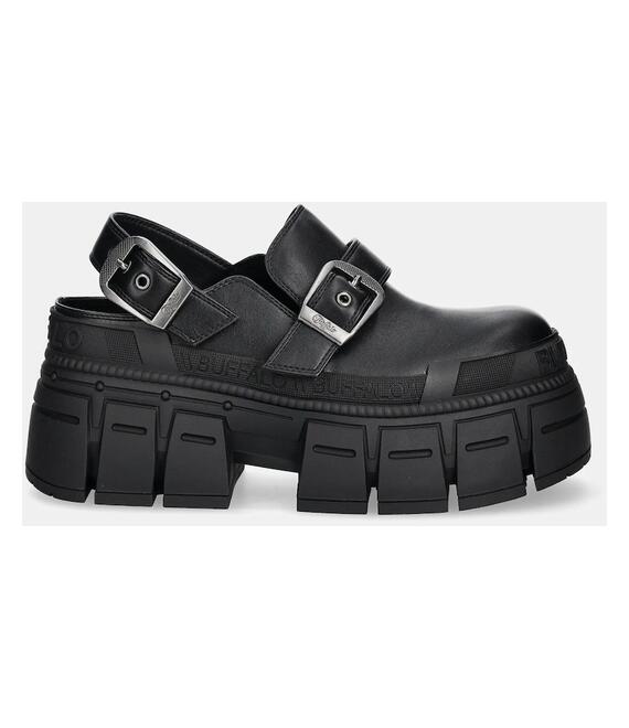 Μοκασίνια Buffalo Gospher Clog Snd χρώμα: μαύρο, 1624085-BLK