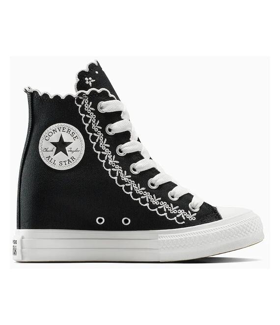 Πάνινα παπούτσια Converse Chuck Taylor All Star Wedge χρώμα: μαύρο, A13546C