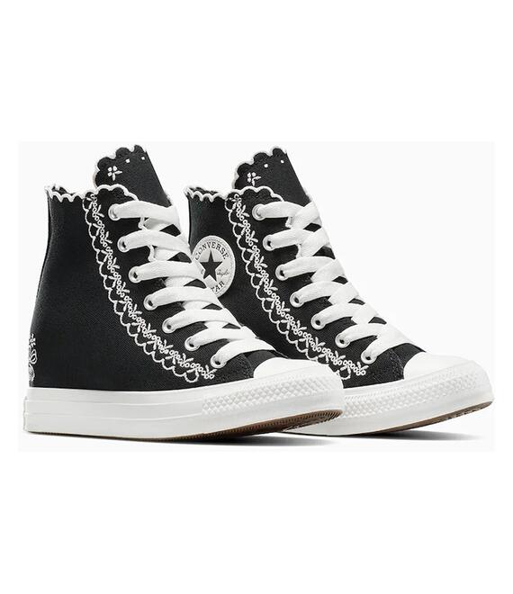 Πάνινα παπούτσια Converse Chuck Taylor All Star Wedge χρώμα: μαύρο, A13546C