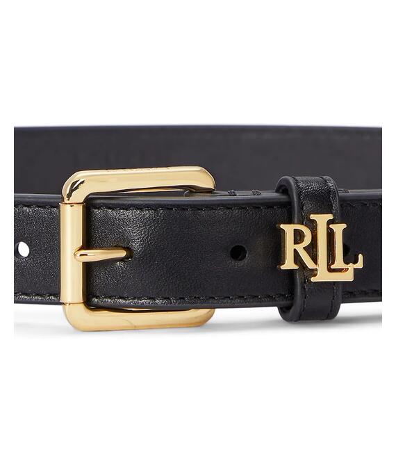 Δερμάτινη ζώνη Lauren Ralph Lauren χρώμα: μαύρο, 412968763