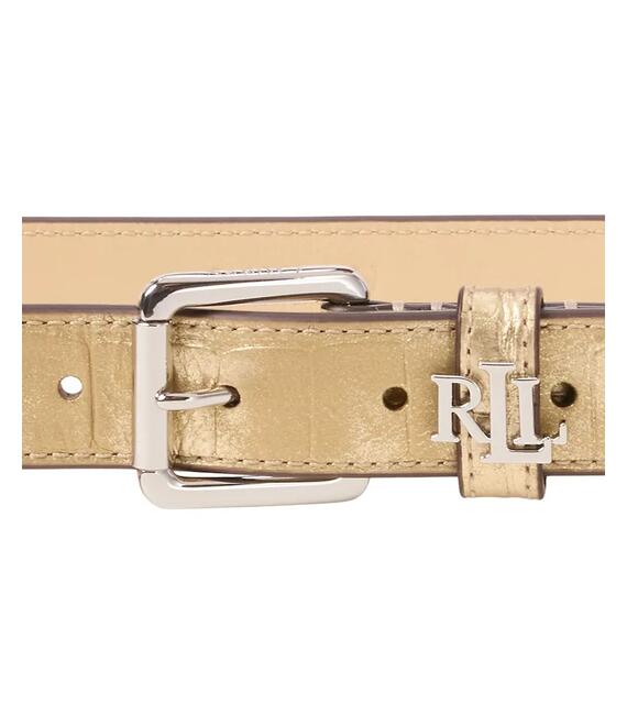 Δερμάτινη ζώνη Lauren Ralph Lauren χρώμα: χρυσαφί, 412967079