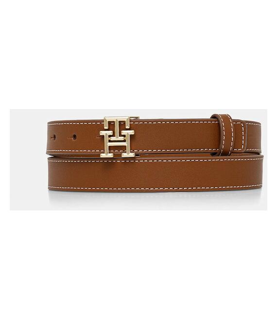 Δερμάτινη ζώνη Tommy Hilfiger χρώμα: καφέ, AW0AW17248