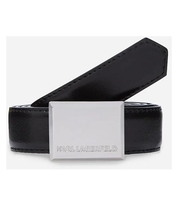 Δερμάτινη ζώνη Karl Lagerfeld χρώμα: μαύρο, A2W33051