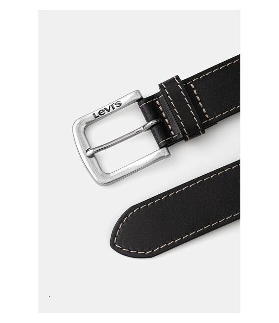 Δερμάτινη ζώνη Levi's χρώμα: μαύρο, 000I6-0000