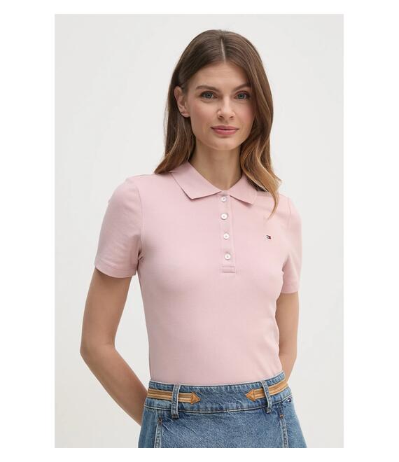Πόλο Tommy Hilfiger χρώμα: ροζ, WW0WW43225