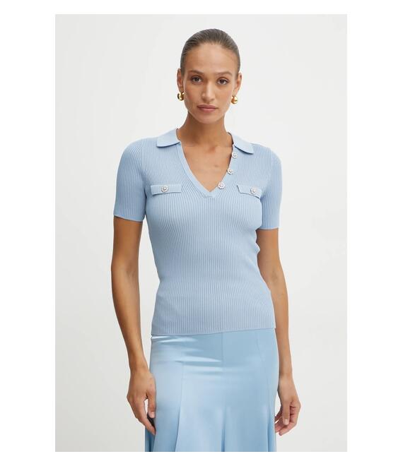 Πουλόβερ Guess PAULA χρώμα: μπλε, W5RR25 Z2U00