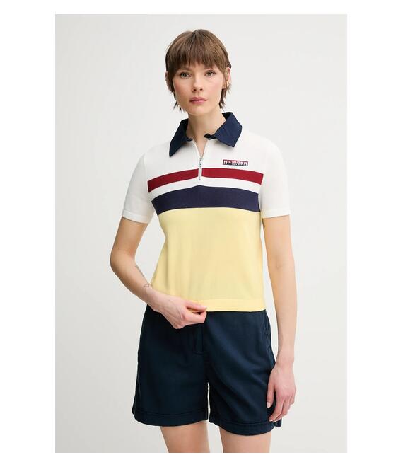 Βαμβακερό μπλουζάκι πόλο Tommy Hilfiger SAILING χρώμα: άσπρο, WW0WW45597