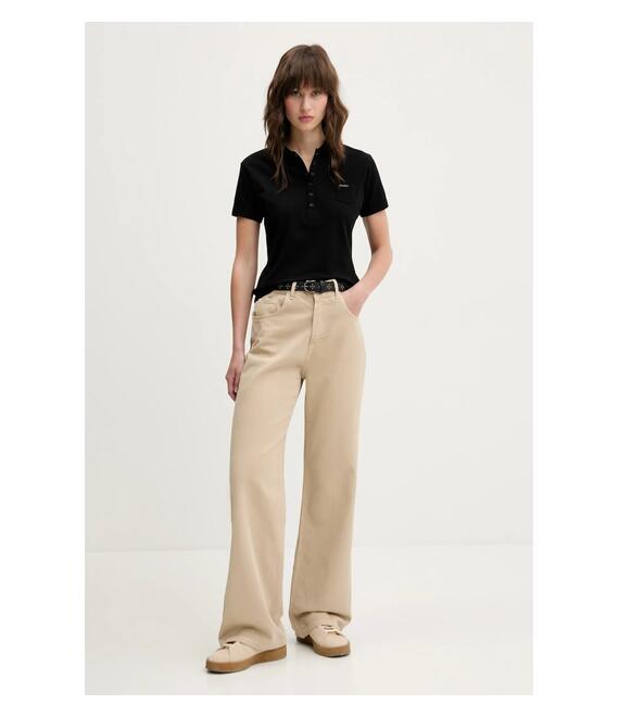 Πόλο Guess Jeans χρώμα: μαύρο, W5GP73 KCYR1