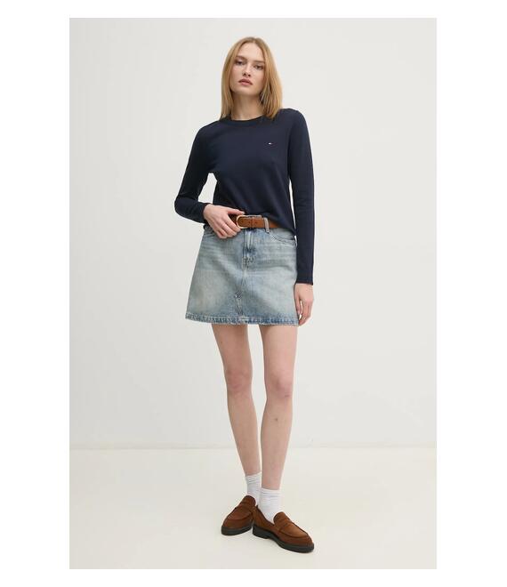 Τζιν φούστα Tommy Hilfiger χρώμα: μπλε, WW0WW44334