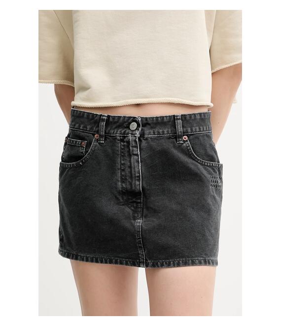 Φούστα MM6 Maison Margiela χρώμα: μαύρο, S52MC0010