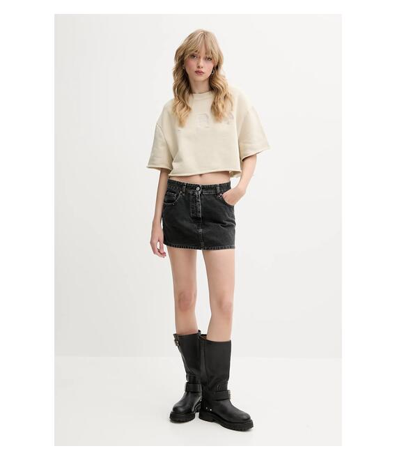 Φούστα MM6 Maison Margiela χρώμα: μαύρο, S52MC0010