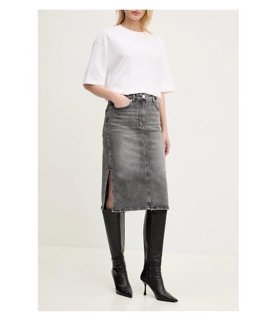 Τζιν φούστα Moschino Jeans χρώμα: γκρι, 0115 3219
