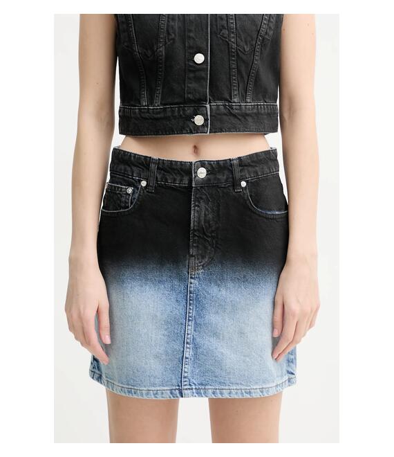 Βαμβακερή τζιν φούστα Moschino Jeans χρώμα: μπλε, 0104 3719