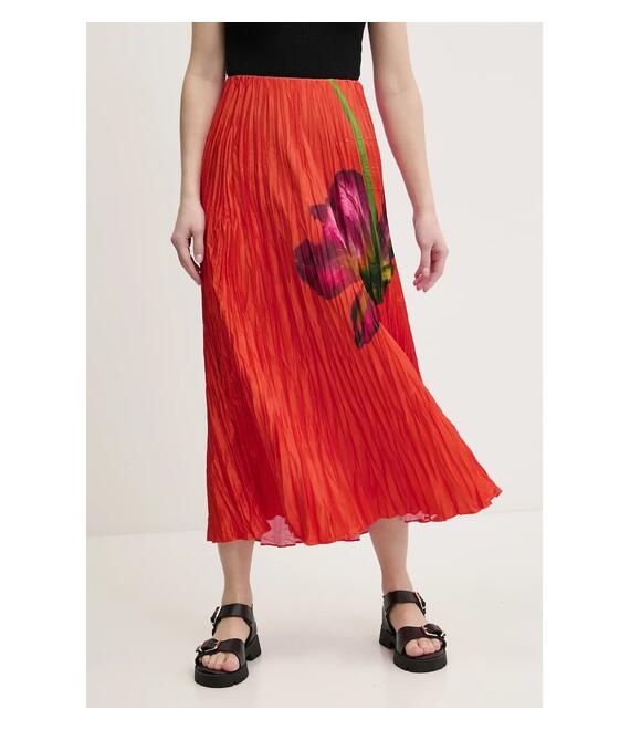 Φούστα Desigual FOLLET χρώμα: πορτοκαλί, 25SWFW06