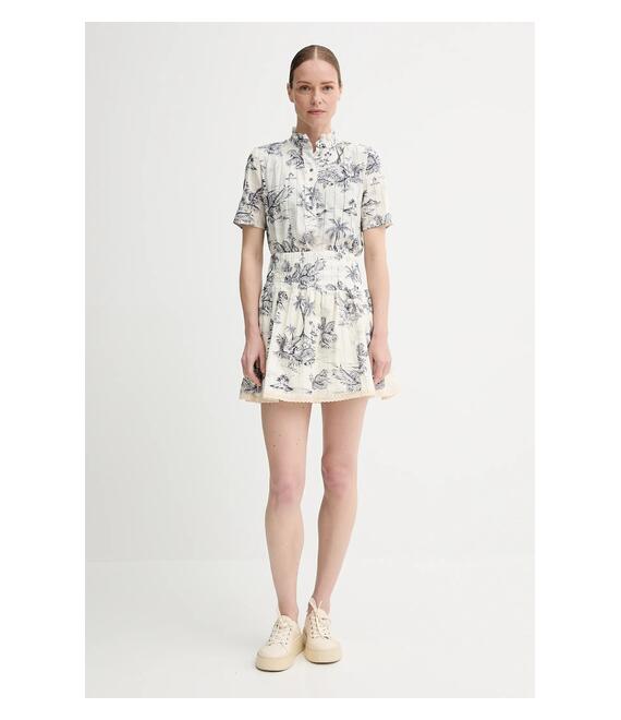 Βαμβακερή φούστα ZADIG&VOLTAIRE χρώμα: μπεζ, WWSK01604