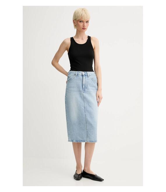 Τζιν φούστα Levi's HR BACK SLIT SKIRT χρώμα: μπλε, 001VH