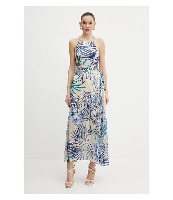 Φούστα Guess NEW ROMANA χρώμα: μπεζ, W5GD66 WH9Z2