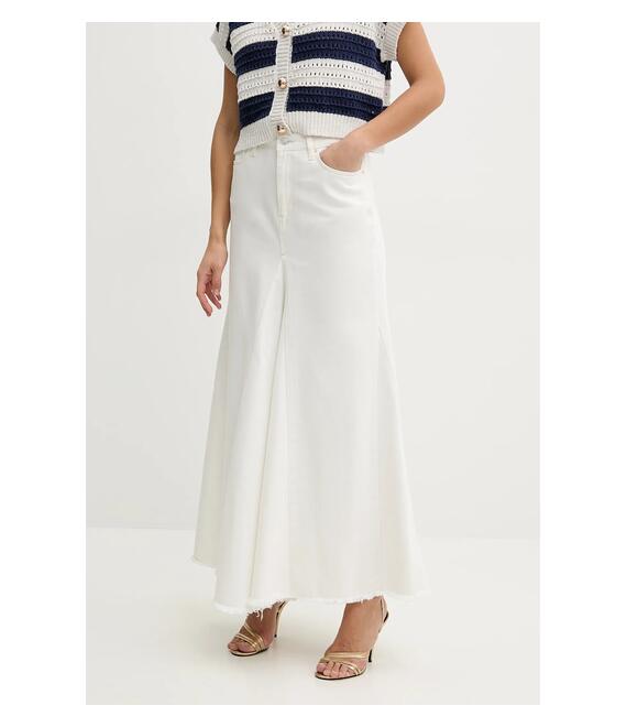 Βαμβακερή φούστα Guess χρώμα: μπεζ, W5GD95 D5N92