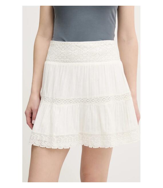 Φούστα Superdry χρώμα: μπεζ, W7210350A-71D