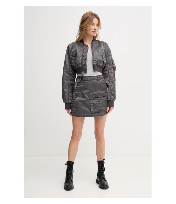 Φούστα Alpha Industries Vintage Mini Skirt χρώμα: γκρι, 156052