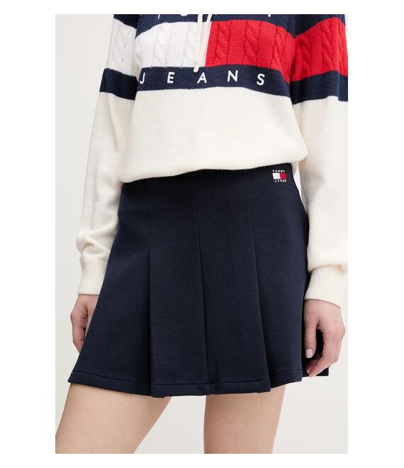 Φούστα Tommy Jeans χρώμα: ναυτικό μπλε, DW0DW20268