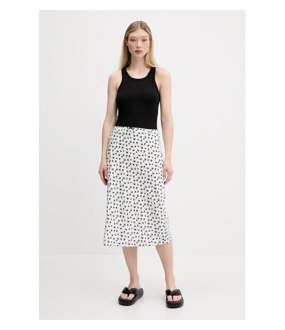 Φούστα Tommy Jeans χρώμα: μπεζ, DW0DW20272