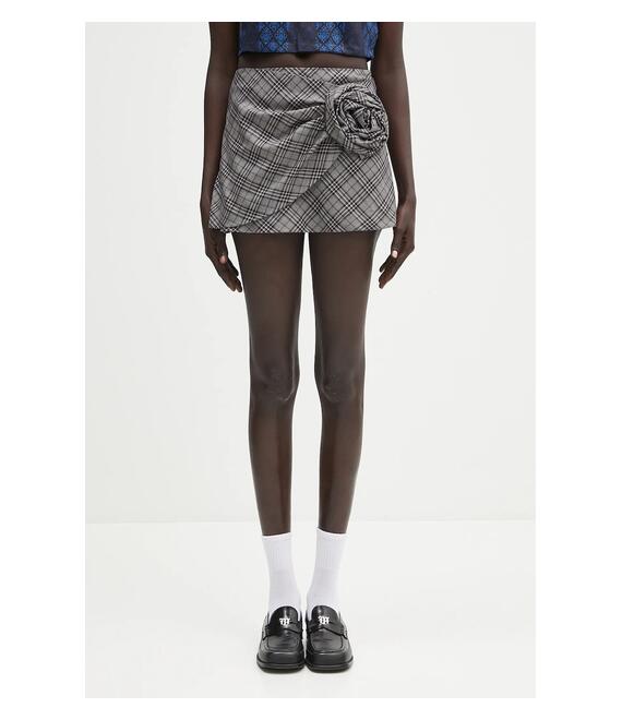 Μάλλινη φούστα AMBUSH Check Rose Skirt χρώμα: γκρι, 12115390