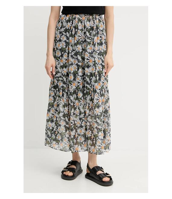 Μεταξωτή φούστα Weekend Max Mara χρώμα: μαύρο, 2515101013600