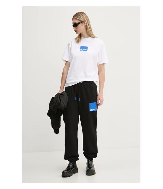 Βαμβακερό παντελόνι Karl Lagerfeld Jeans χρώμα: μαύρο, A1W10004