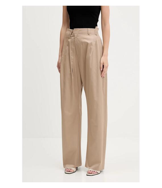 Βαμβακερό παντελόνι MM6 Maison Margiela χρώμα: μπεζ, S52KA0534.M35368