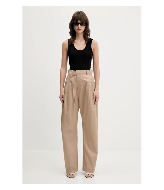 Βαμβακερό παντελόνι MM6 Maison Margiela χρώμα: μπεζ, S52KA0534.M35368