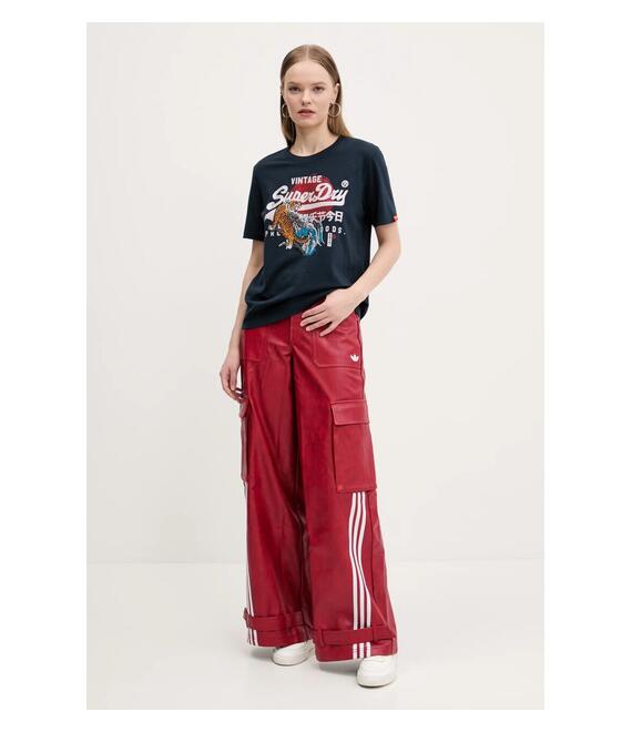Παντελόνι adidas Originals FAUX LTHR χρώμα: κόκκινο, JX9227