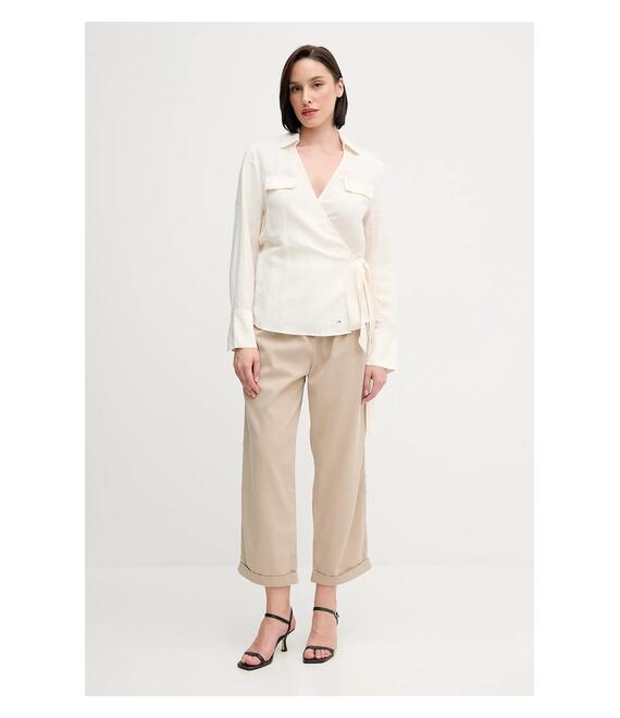 Παντελόνι Tommy Hilfiger χρώμα: μπεζ, WW0WW45589