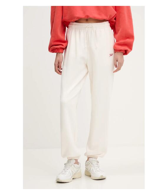 Βαμβακερό παντελόνι Tommy Jeans χρώμα: μπεζ, DW0DW20670
