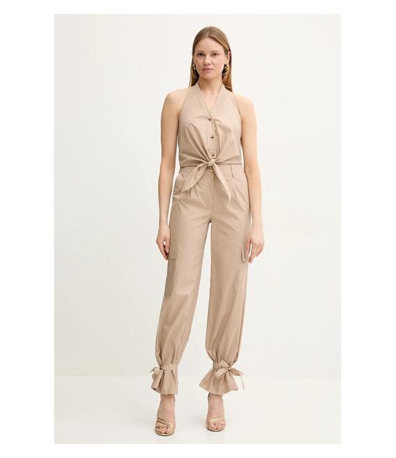 Βαμβακερό παντελόνι Marciano Guess PAT χρώμα: μπεζ, 5GGB20 7315A