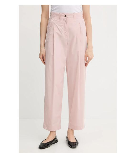 Βαμβακερό παντελόνι Weekend Max Mara χρώμα: ροζ, 2515131013600