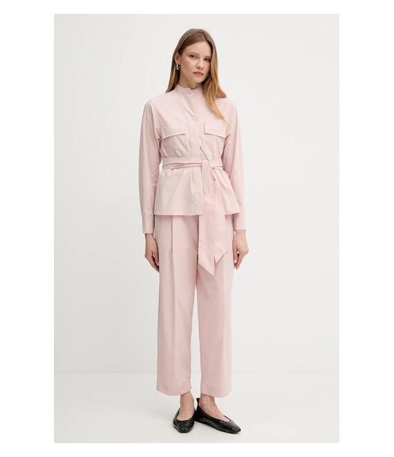 Βαμβακερό παντελόνι Weekend Max Mara χρώμα: ροζ, 2515131013600