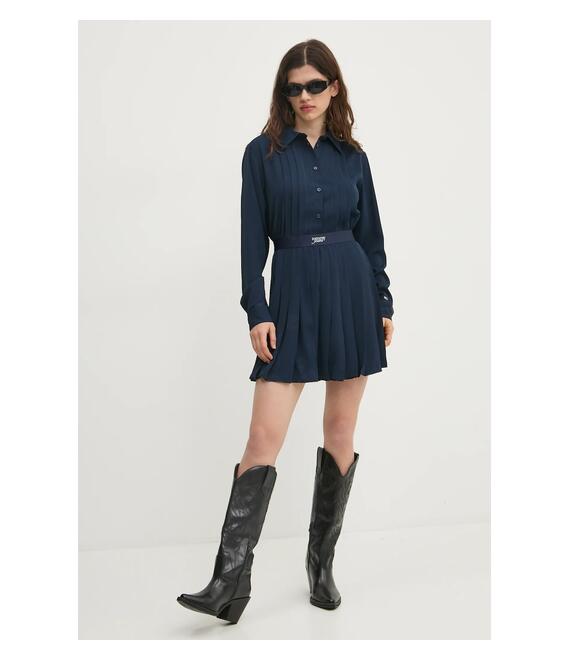 Φόρεμα Tommy Jeans χρώμα: ναυτικό μπλε, DW0DW19474