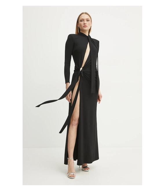 Φόρεμα Elisabetta Franchi χρώμα: μαύρο, ABR0951E2