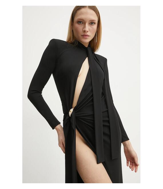Φόρεμα Elisabetta Franchi χρώμα: μαύρο, ABR0951E2