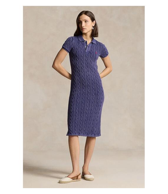 Βαμβακερό φόρεμα Polo Ralph Lauren χρώμα: ναυτικό μπλε, 211952606
