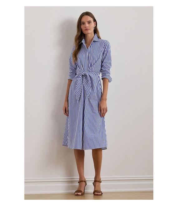 Βαμβακερό φόρεμα Lauren Ralph Lauren χρώμα: μπλε, 250961779