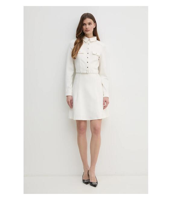 Φόρεμα Guess ZAMA χρώμα: μπεζ, W5RK93 KCBO2