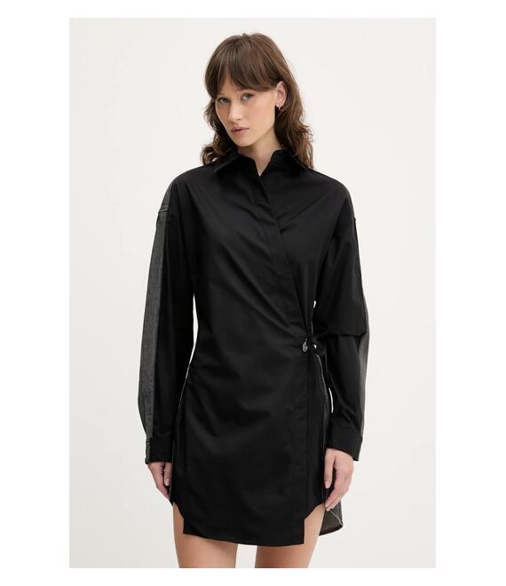 Βαμβακερό φόρεμα Diesel D-ELPHI-DEN DRESS χρώμα: μαύρο, A17387.0CBCP