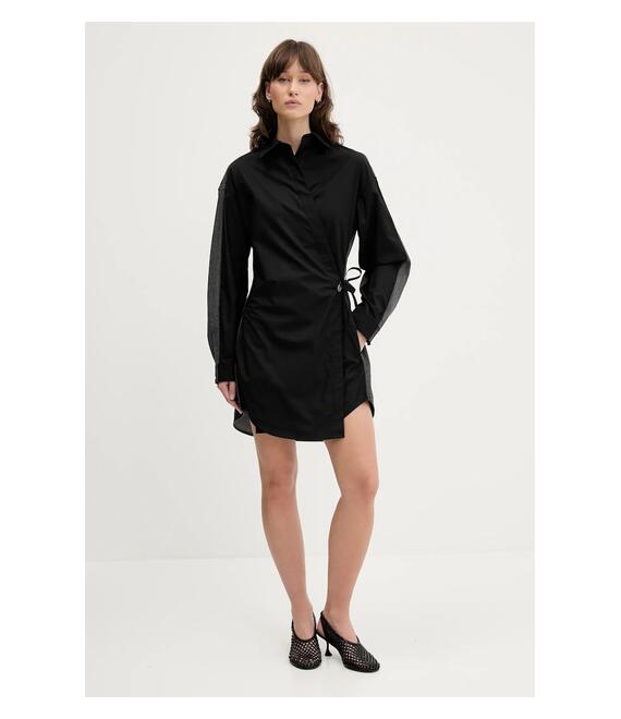 Βαμβακερό φόρεμα Diesel D-ELPHI-DEN DRESS χρώμα: μαύρο, A17387.0CBCP