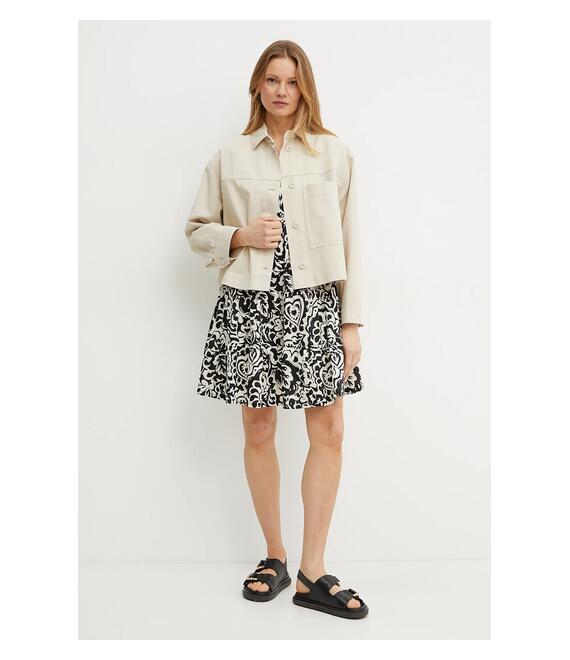 Βαμβακερό φόρεμα Weekend Max Mara χρώμα: μαύρο, 2515621072600