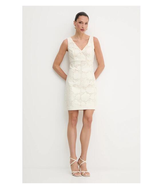 Φόρεμα Guess VEGA χρώμα: μπεζ, W5GK72 WH6I0